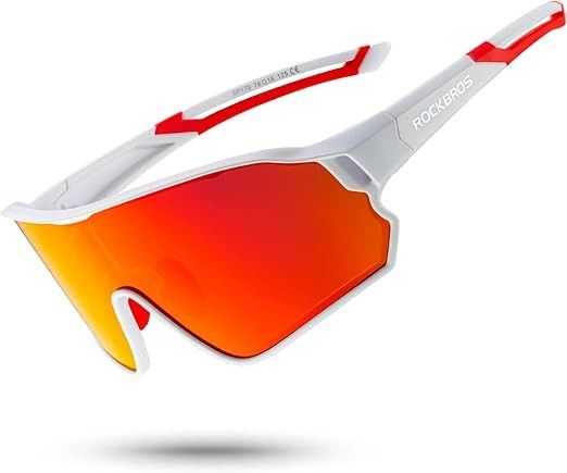 Rockbros Bicycle Sunglasses Sports Sunscreen Glasses Color Mirror Blue Frame Bicycle Sunglass Visor