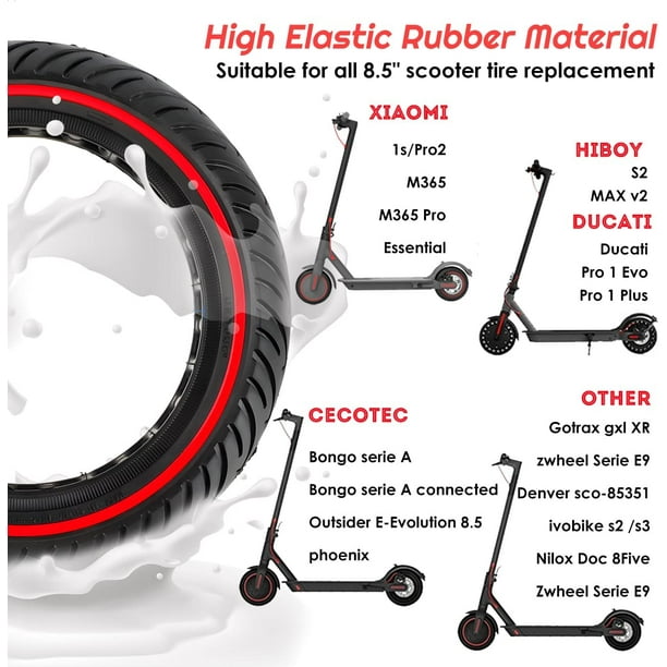 8.5" Honeycomb Solid Tubeless Puncture-Proof Tires Wheels compatible w/ Xiaomi Pro M365 M187 1s