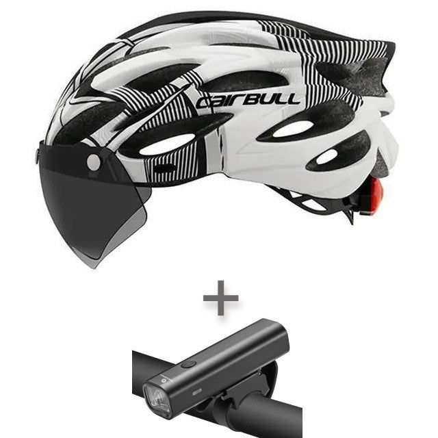Cairbull Helmet w/ Visor plus 400 Lumen Head Light Bundle
