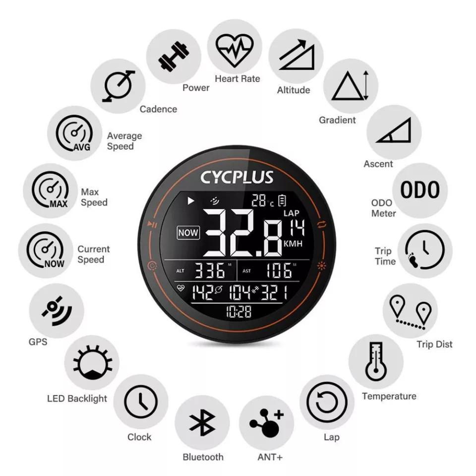CYCPLUS M2 Wireless Waterproof Bike Computer GPS