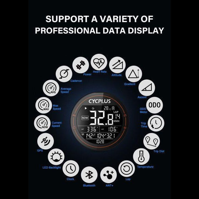 Cycplus M2 cycling computer Bike Computer Speed / Cadence HRM Bundle