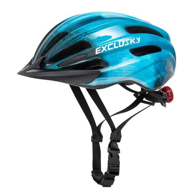 Exclusky youth bicycle helmet with tail light detachable sun protection gear
