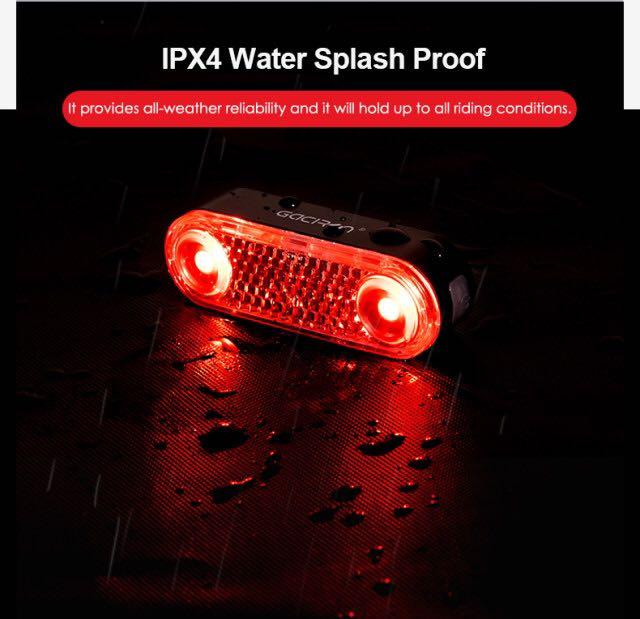 Gaciron W12B Reflective Bike Tail Light Smart Brake Waterproof USB Rechargeable Bike Reflector Tail LED Light