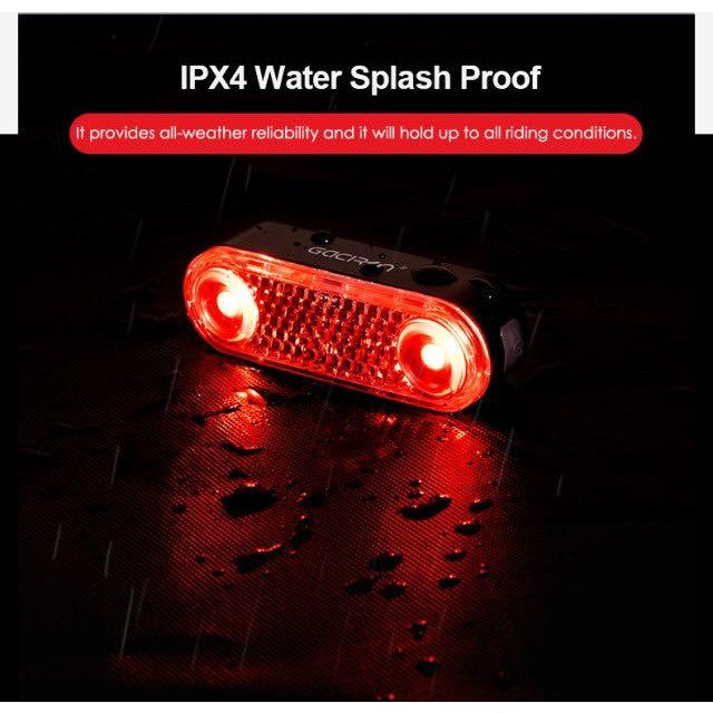 Gaciron W12B Reflective Bike Tail Light Smart Brake Waterproof USB Rechargeable Bike Reflector Tail LED Light