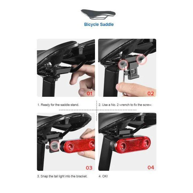 Gaciron W12B Reflective Bike Tail Light Smart Brake Waterproof USB Rechargeable Bike Reflector Tail LED Light