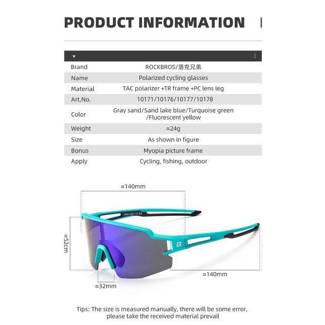 Rockbros Sports Glasses Polarized Glasses Half Frame Sun Protection Outdoor Glasses