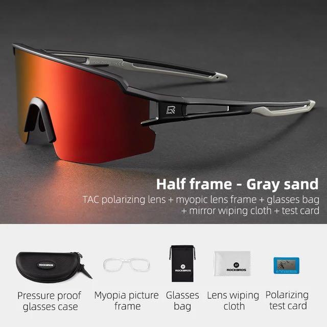 Rockbros Sports Glasses Polarized Glasses Half Frame Sun Protection Outdoor Glasses
