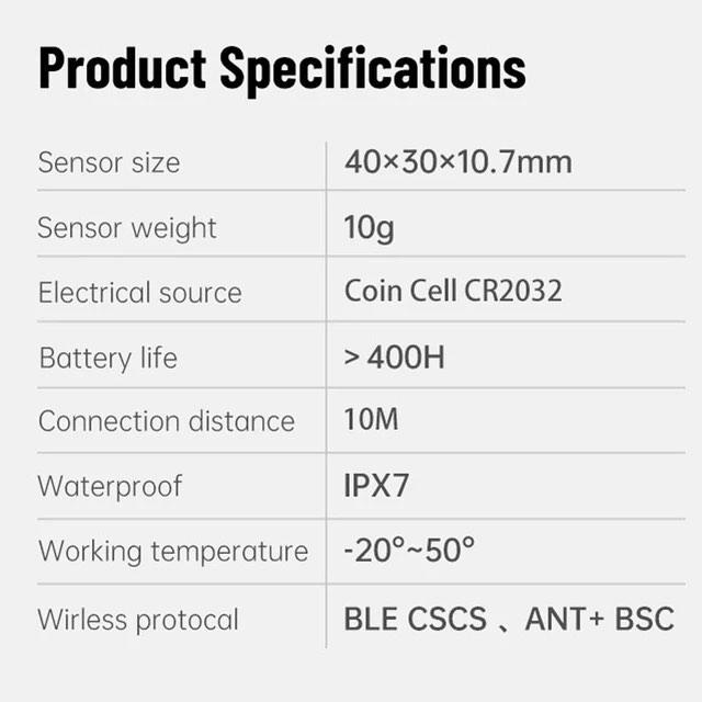 XOSS VORTEX Cadence Speed Cycling Sensor ANT+ Bluetooth compatible w/ Garmin IGSPORT BRYTON