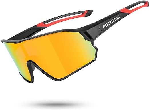 Rockbros Bicycle Sunglasses Sports Sunscreen Glasses Color Mirror Blue Frame Bicycle Sunglass Visor 