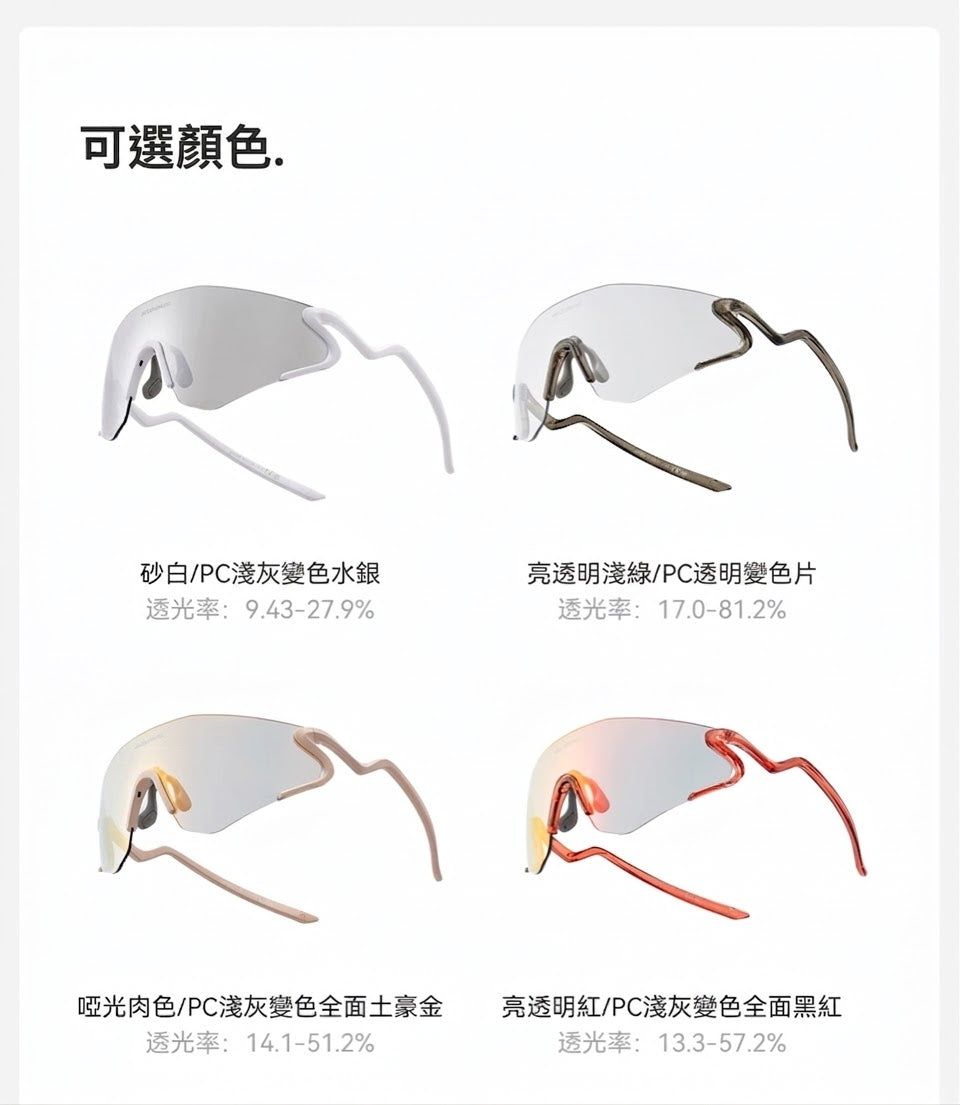 Rockbros Agile Snake Photochromic Sports Sunglasses Ultra-Light TR90 Cycling Eyewear