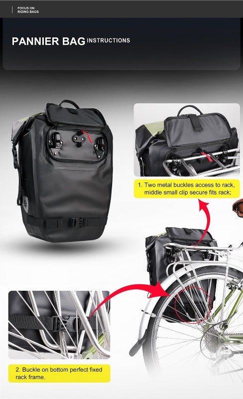 Rhinowalk 27 Liter Bike Waterproof Panniers Backpack