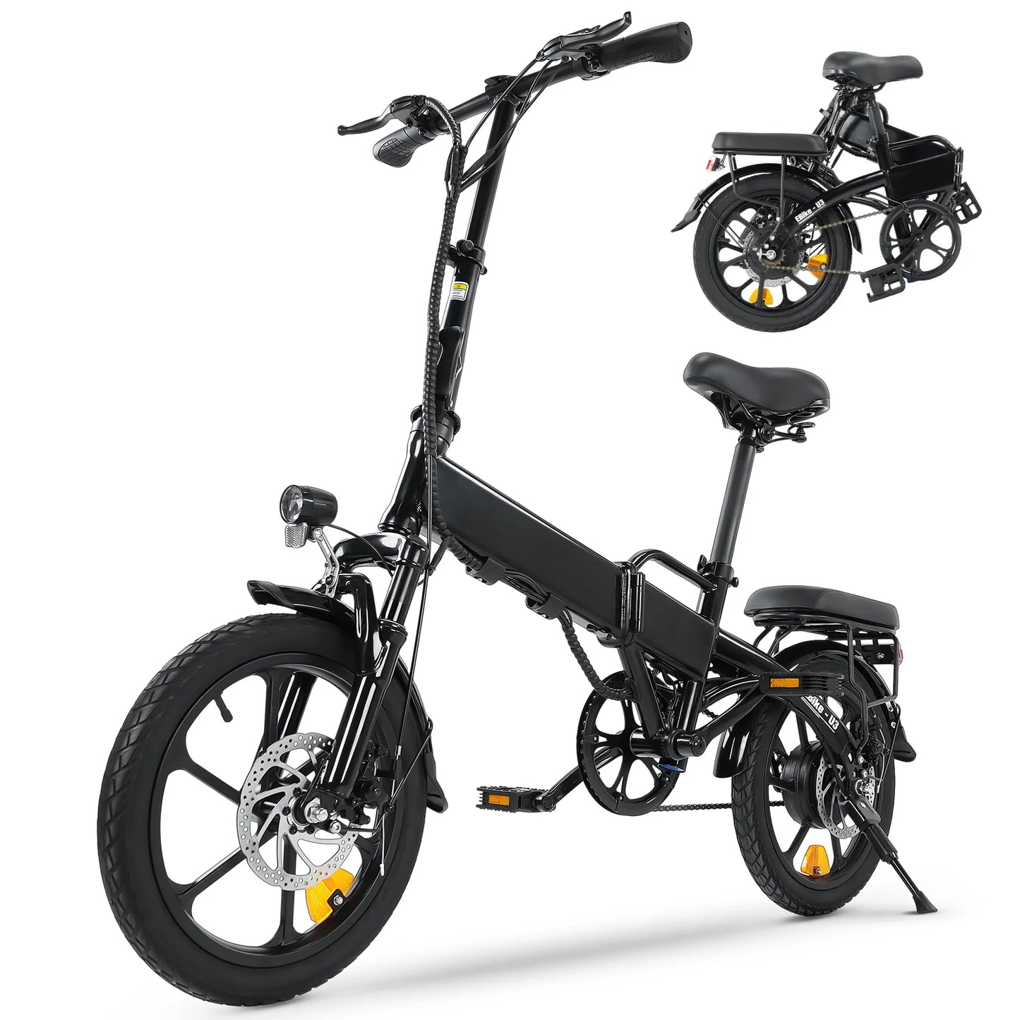 isinwheel U3 16" 36V 250W Electric Folding Bike E-Bike Power-Assisted Bicycle 