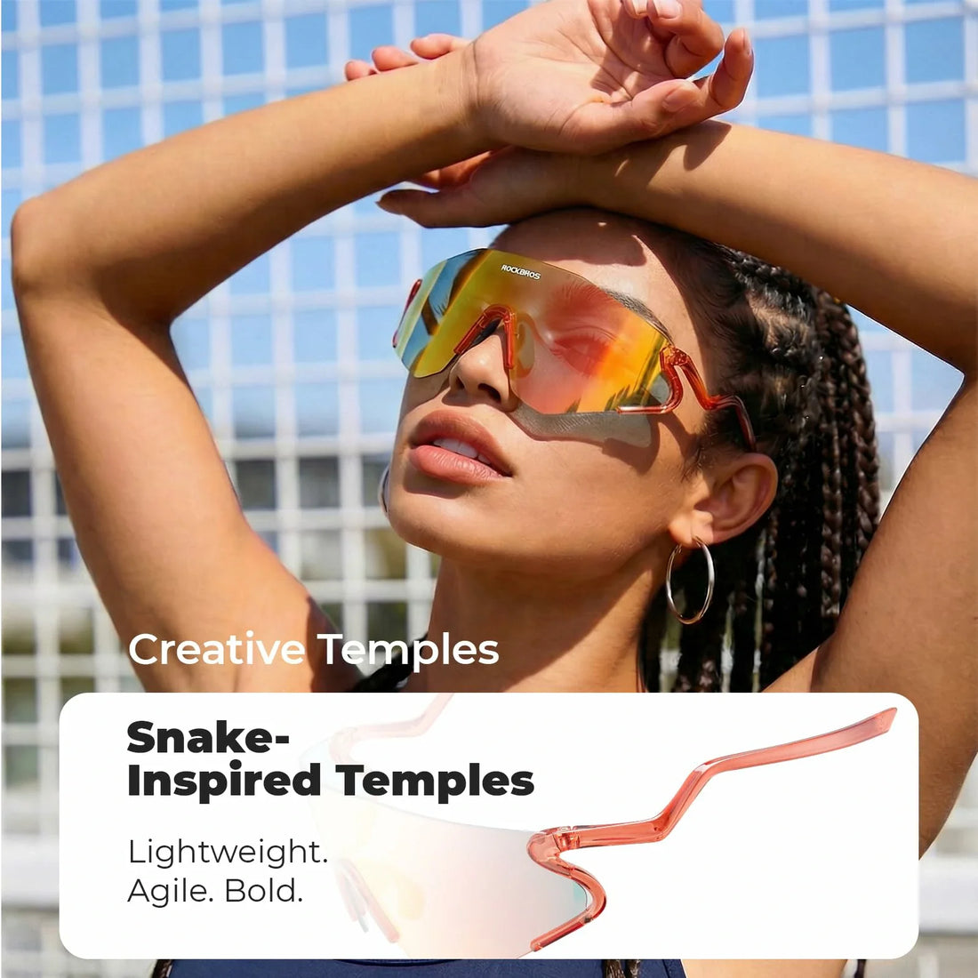 Rockbros Agile Snake Photochromic Sports Sunglasses Ultra-Light TR90 Cycling Eyewear