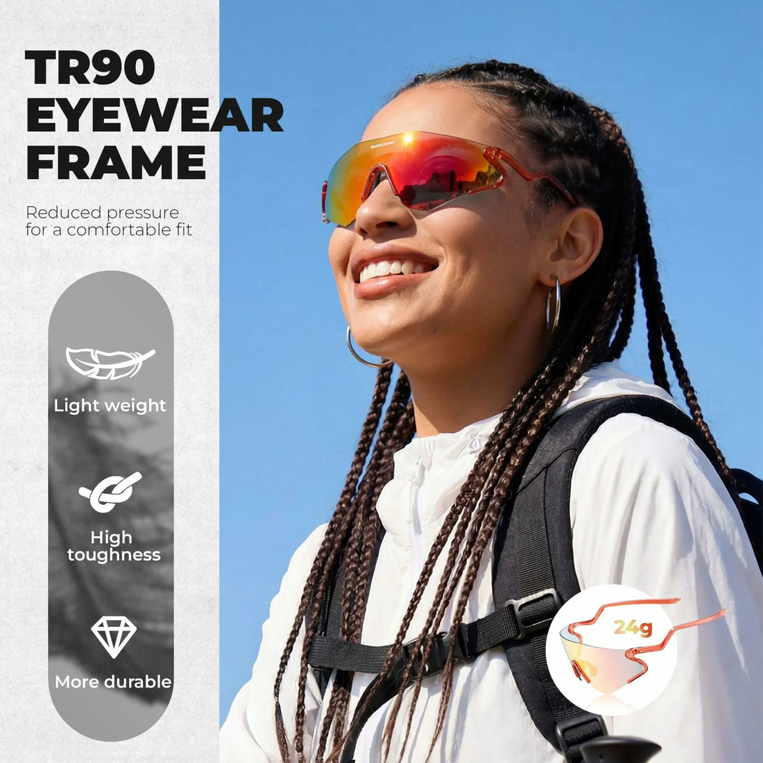 Rockbros Agile Snake Photochromic Sports Sunglasses Ultra-Light TR90 Cycling Eyewear