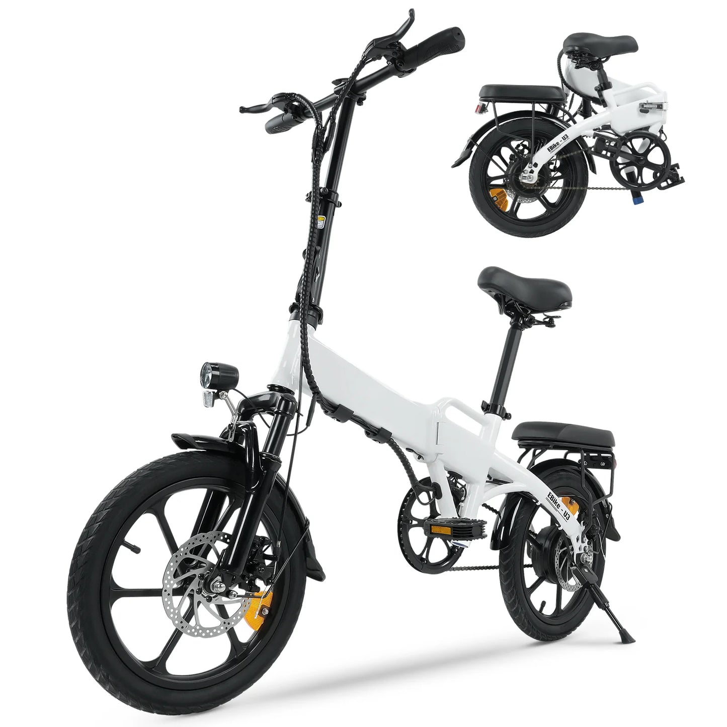 isinwheel U3 16" 36V 250W Electric Folding Bike E-Bike Power-Assisted Bicycle 