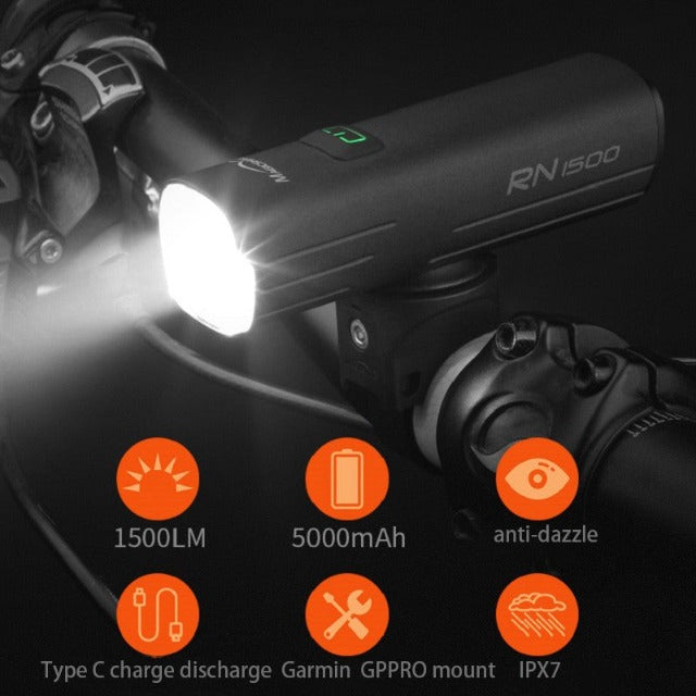 Magicshine RN1500 Lumens Bicycle Head Light Waterproof Bicycle Light USB Charging Road Bicycle Head Light USB Charging