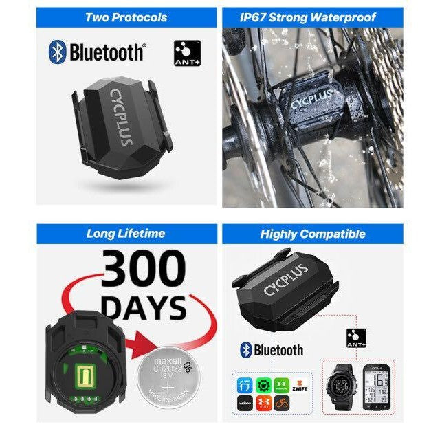 Cycplus C3 2in1 Cadence/Speed ​​Sensor ANT+ IP67 Speed ​​Cadence Sensor
