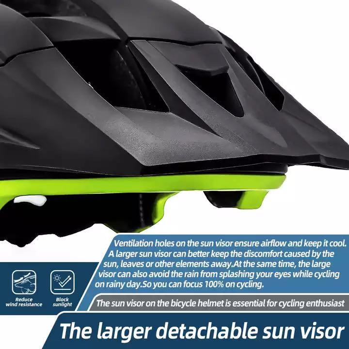 Eastinear Mountain Helmet Bicycle Helmet with Magnetic Goggles Sunscreen Gear USB Rechargeable Tail Light