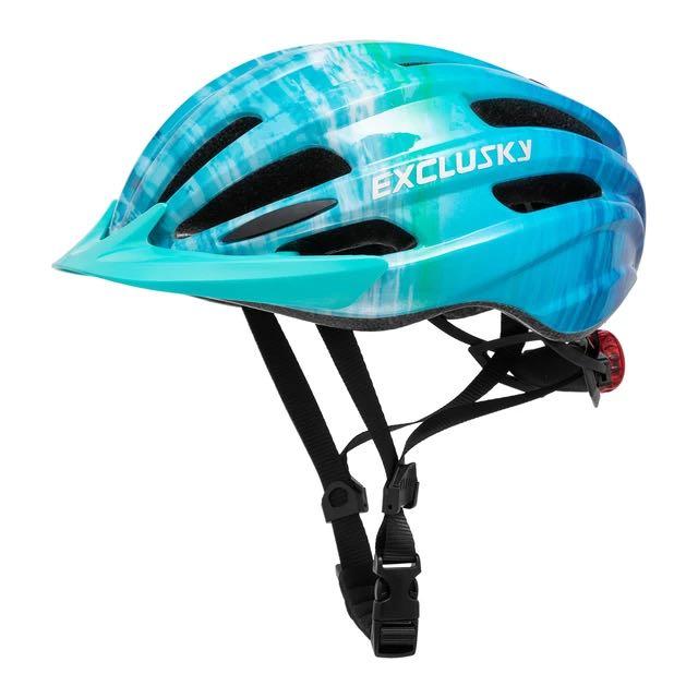 Exclusky youth bicycle helmet with tail light detachable sun protection gear