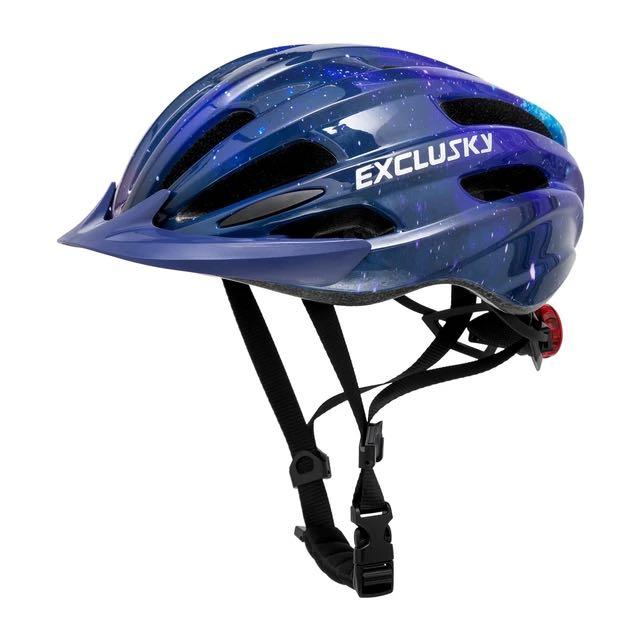 Exclusky youth bicycle helmet with tail light detachable sun protection gear