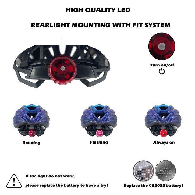 Exclusky youth bicycle helmet with tail light detachable sun protection gear