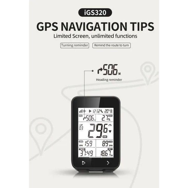 iGPSPORT iGS320 New Generation Wireless Bike Meter Car Meter/Meter Bluetooth ANT+ Connects to Wireless Bike GPS Computer
