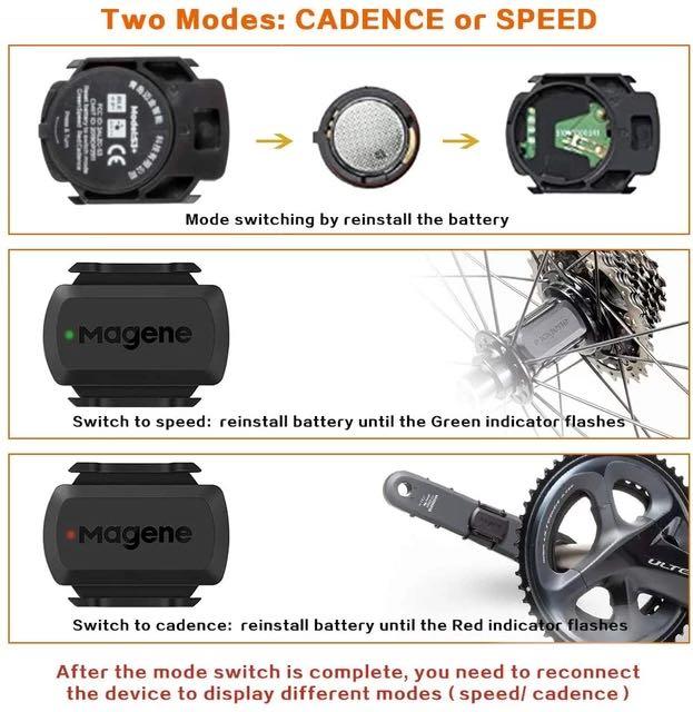 Magene C406 Cycling Computer/ Meter Cadence/Speed ​​Sensor Set with Extension Bracket Bike GPS Computer Bundle w/ Cadence Sensor
