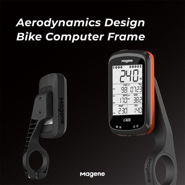 Magene C406 Cycling Computer/ Meter Cadence/Speed ​​Sensor Set with Extension Bracket Bike GPS Computer Bundle w/ Cadence Sensor