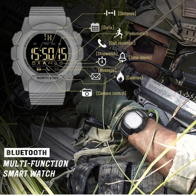 North Edge AK Multi Functions Waterproof Bluetooth Connection Multi Function Outdoor Sports Watch Waterproof Bluetooth Connection