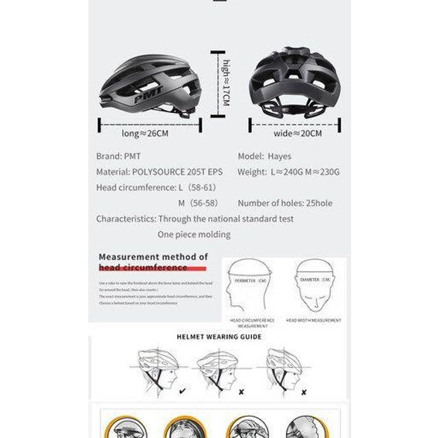 PMT Lightweight Breathable Cycling Helmet Cycling / Road / Mountain Ultra Light All Road Bike Helmet 
