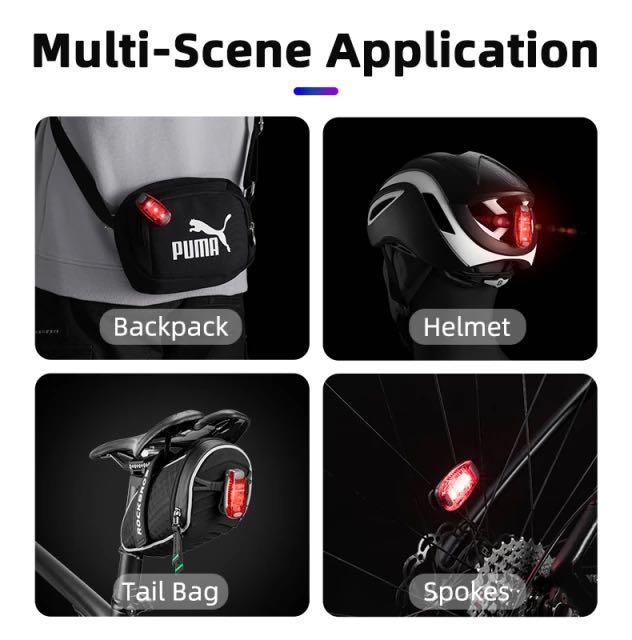 Rockbros Multipurpose Bicycle Tail Light Helmet Tail Light Bicycle Bag Tail Light Tail Light 