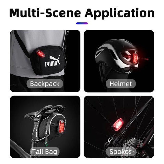 Rockbros Multipurpose Bicycle Tail Light Helmet Tail Light Bicycle Bag Tail Light Tail Light 