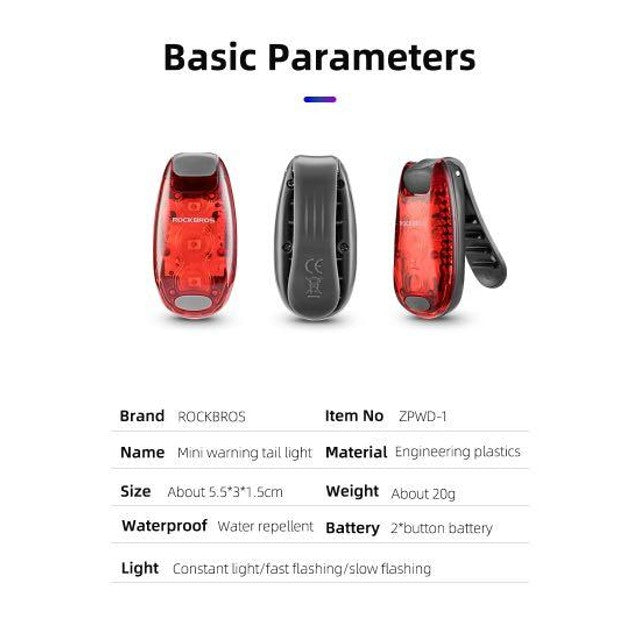 Rockbros Multipurpose Bicycle Tail Light Helmet Tail Light Bicycle Bag Tail Light Tail Light 