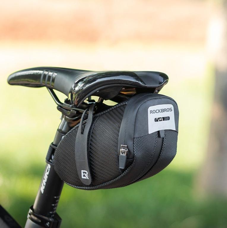 Rockbros Bicycle Tail Bag Size Lightweight and Convenient Velcro Fastening Medium Size Rear Bag w/ Magic Tape