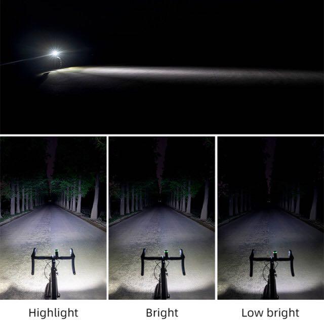 Rockbros RHL-1000 Lumen Bicycle Headlight Waterproof USB Rechargeable Night Bicycle Applicable 