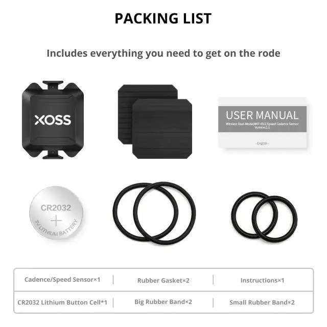 Xoss G+ Wireless Cycling Computer Sensor Heart Rate Armband 3 in 1 Set Speed/ Cadence HRM Bundle