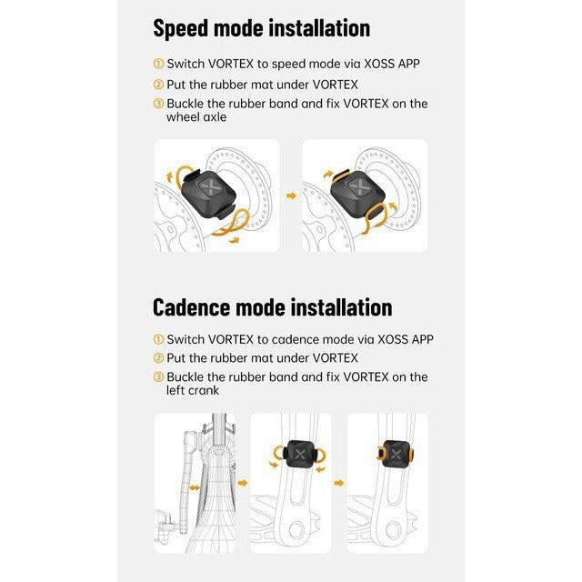 Xoss cadence/speed sensor Two heart rate arms with Bluetooth ANT+ connectivity